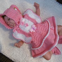 ♥Baby - Garnitur / Ausfahrgarnitur / Taufe - Gr. 45-52 - 3 tlg.Strickset♥