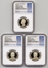 2016 S Proof Presidential $1 Dollar 3 Coin Set Ngc Pf 69 Ucam First Day of Issue