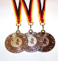 Medaille 50mm mit Band gold/silber/bronze Boßeln