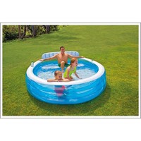 INTEX Swim Center Lounge Family Swimming Pool Rund Planschbecken Kinderpool