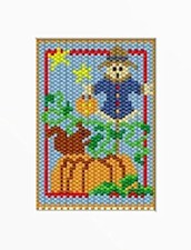 Pumpkin Patch Scarecrow Beaded Banner Pattern