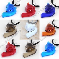 Murano Glas Lampwork Anhänger Süß Fuchs Perlen Pendant für Halskette 12x30x42