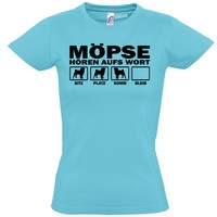 WTHAW T-Shirt Women Hunde MÖPSE Mops hören aufs Wort Siviwonder 