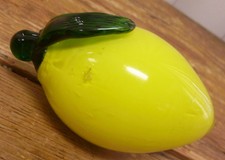 Glass Yellow Lemon Artificial Fruit Paperweight Paper Weight Decor