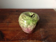Ceramic Handcrafted Artisan Green and Purple Apple Glazed Decoration
