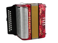 Akkordeon Harmonika Hohner Corso G-C Aussteller, neuer Rucksack & neue Riemen