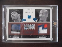 SKYBOX L.E. 04-05 LEGENDS OF DRAFT ALLEN IVERSON STEPHON MARBURY DUAL PATCH 5/10