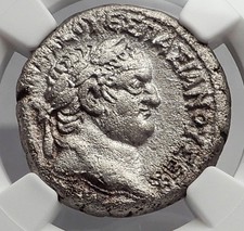 TITUS 80AD Alexandria Egypt Tetradrachm Serapis Ancient Roman Coin NGC i59979