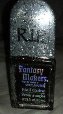 Wet n Wild RIP Fantasy Makers Nail Polish *NAIL IN THE COFFIN* Black Gold Shimmr