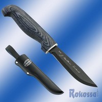 MARTTIINI Jagdmesser Rostfreie Klinge, Pakkaholzgriff, Lederscheide - 183911