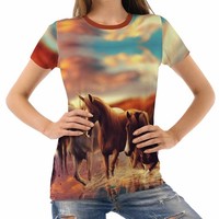 Neu Pferde Damen T-Shirt Tee Gr. S M L XL 2XL