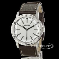 s.Oliver Herren-Armbanduhr Edelstahl/Leder SO-1732-LQ NEU!!!