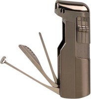 Jean Claude Pfeifenfeuerzeug Glasgow - Gun / Dark - Besteck - Piezo / Schräg