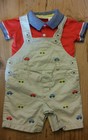 Cute Boys Baby Shortalls Overalls with VW Bug cars Size 3-6 months 