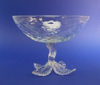 Murano große Aufsatzschale / Centerpiece von Toso mit vegetabilem Standfuß