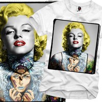 E1SYNDICATE T SHIRT MARILYN MONROE TATTOO POP ART MANGA HENTAI HIPSTER S/M/L/X
