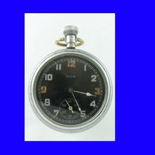 Superb WW2 Black Dialed Elgin Military  Watch 1942
