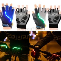 Fahrradhandschuhe LED Gel Half Finger Fahrrad Mountainbike Handschuhe Größe L/XL