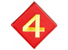 (D4) 4TH MARINE DIVISION 3" x 3" iron on patch (4241) US Marine Corps