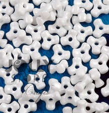 11mm Tri Beads WHITE 1,000pc beading crafts jewelry Made in USA
