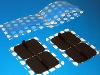 4 TENS Elektroden aus Karbongummi mit 10 Ersatz Klebepads    -High-End-