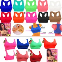  Sport BH TV Push up Bra   Comfort Neon Farben Bustier 2 Modelle TOP NEU