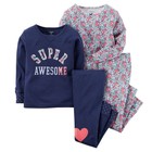 Carter's NWT Toddler Girl 2T Graphic Print Cotton Pajama 4Pc PJ Set $34
