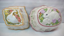 2 Franklin Mint Le Cordon Bleu Molds 1986 Bunny & Duck Both W/Butterflies