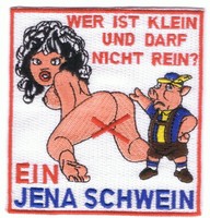 Anti Jena Aufnäher "Wer ist." Kutte Weste Fan Patch Block Kurve NEU + 10x10 cm +