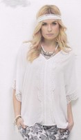 CREAM Astrid Blouse Bluse chalk Tunika gebrochenes weiß Shirt