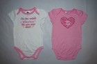 LOT (2) Minnesota Viking Girls Onesies Sz 18 Months Cutest Fan You Ever Saw