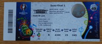 Sammler Used Ticket UEFA EURO France Match #49 Portugal Wales Lyon semifinal