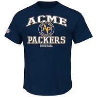 NFL Football T-Shirt GREEN BAY ACME PACKERS Vintage/Throwback Logo Shirt navy