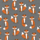 Robert Kaufman Cotton Fabric.Fabulous Foxes. Fox. Grey. By the FQ