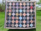 AMERICAS ANTIQUES ANTIQUE 1860s COURTHOUSE STEPS LOG CABIN QUILT CHINTZ BACK