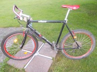  26ziger Herren Mountain Bike mit 24 Shimano Gang Schaltung in Rot Schwarz 