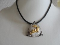 Allah Kette Halskette Islam Metall Chocker Kette Muska-Form Talisman NEU 