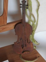 Edelrost Geige Dekoration Garten Terrasse Türkranz Metall Musikinstrument Deko