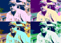 POSTER BILD XL POP ART BABE RUTH BASEBALL ANDY WARHOL NEW YORK 70x50 & 140x100