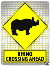 Rhinoceros Metal Street Sign Rhino Animal Africa funny educational decor 239