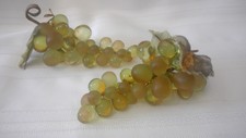 Vintage Multi-Colored Green Acrylic Grapes Clusters With Soft Leaves (2)