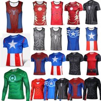 Herrenmode Batman Superman Compression T-shirt Slim Fit Fitness Shirt Jersey Top