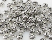 100x Metallperlen 4x7mm Spacer altsilber Metall Perlen Rondelle zum Basteln-7003
