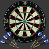 MVG Profi Dartscheibe inkl. 6 Dartpfeile Steeldart Dartboard Dart Sisal Scheibe