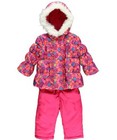 NWT WEATHERPROOF GIRLS 12 MONTHS PINK FLORAL 2PC SNOWSUIT (JACKET & SNOW BIB)