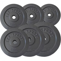 Hantelscheiben Gusseisen Gewichte 2,5 5 7,5 10 15 20 kg Set Hantel lang kurz