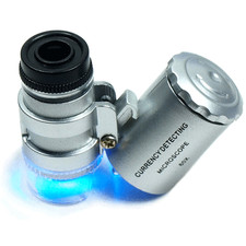 60X Magnifying Loupe Jewelry Jewelers Pocket Magnifier Loop Eye Coins Led Light