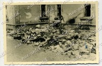 Foto Warschau Warszawa Polen, Wohnviertel nach der Räumung Straßenschlacht (1920