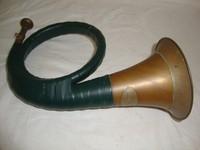 Fürst Pless,Jagdhorn,Waldhorn,mit Leder umwickelt,Messing matt,Erbe,Nachlass