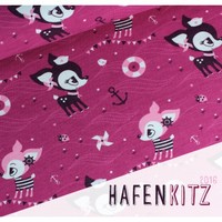 Jersey " Hafenkitz " Rehe - beere - Kinderstoff